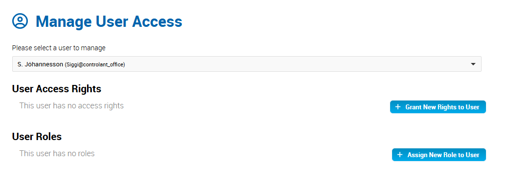 Manage access for a user - Account Admin - Company Control Panel - Access Management