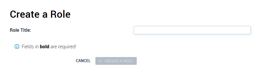 Create a user role - Account Admin - Company Control Panel - Access Management