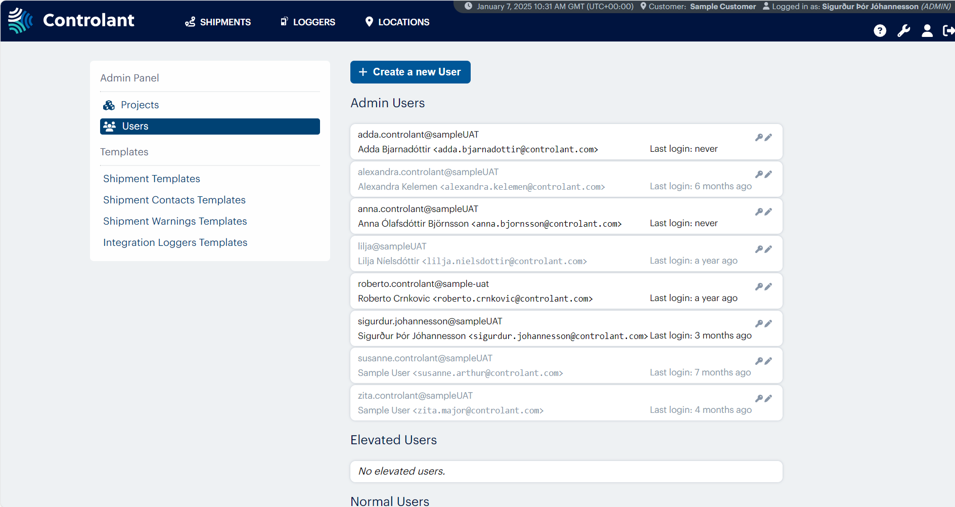 SCM - Admin Panel - Users - full page