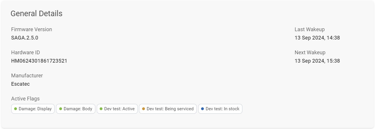 Fleet Manager - Device Details - General Details Fleet Manager - Device Details - General Details
