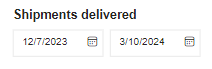 SCSS dashboard - POI - Shipments delivered filter