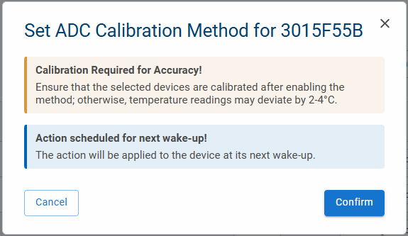 Fleet Manager - Actions - Set ADC Calibration Method Fleet Manager - Actions - Set ADC Calibration Method