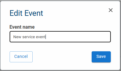 Fleet Manager - Service Events - Manage Events - Edit event dialog
