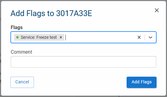 Fleet Manager - Add flags popup - with a flag selected