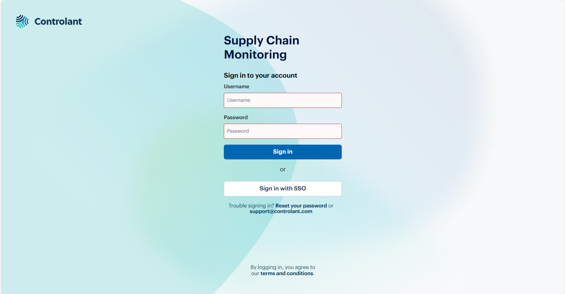 SCM login window with Log in with SSO button